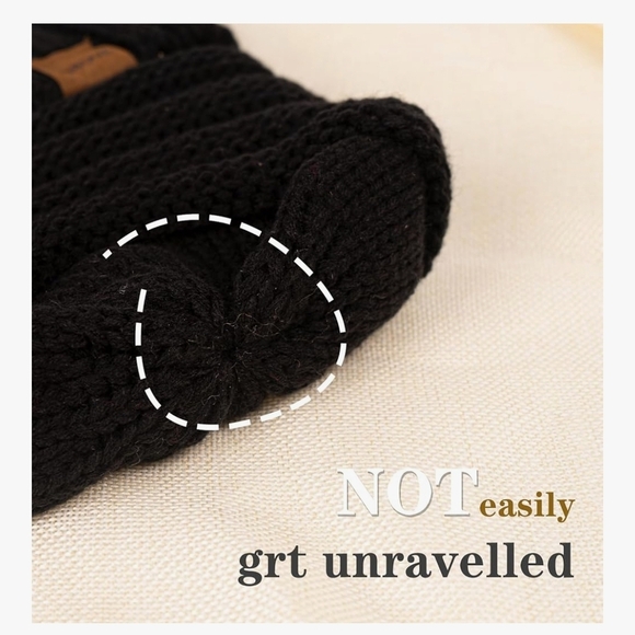 Zoonon Cable Knit Slouched Stylish Black Knit Beanie NWOT - Picture 8 of 9